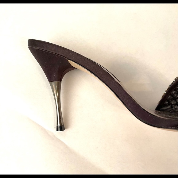 STEVEN by STEVE MADDEN  black rhinestone and net heels - Picture 4 of 13